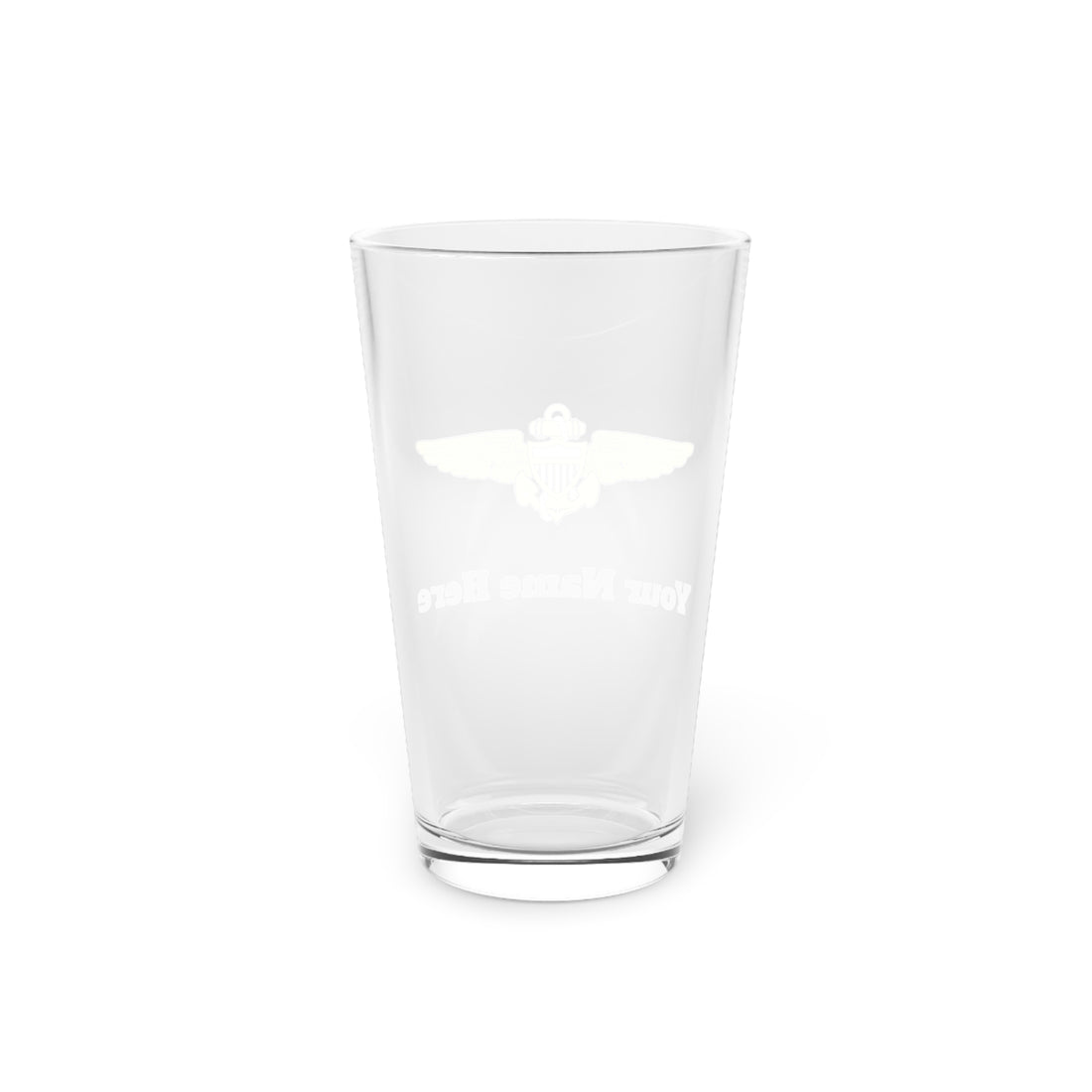 Personalized Naval Aviator Wings Pint Glass 16oz