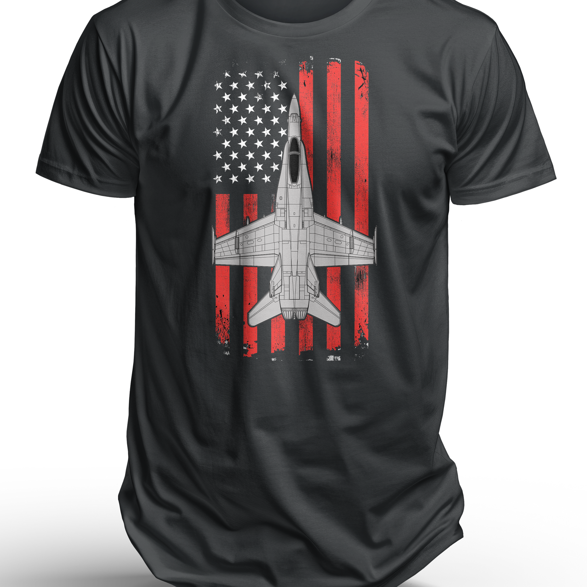 F-18 Hornet Patriotic Flag Tee - US Navy Strike Fighter - Hop Hippy's Goodness