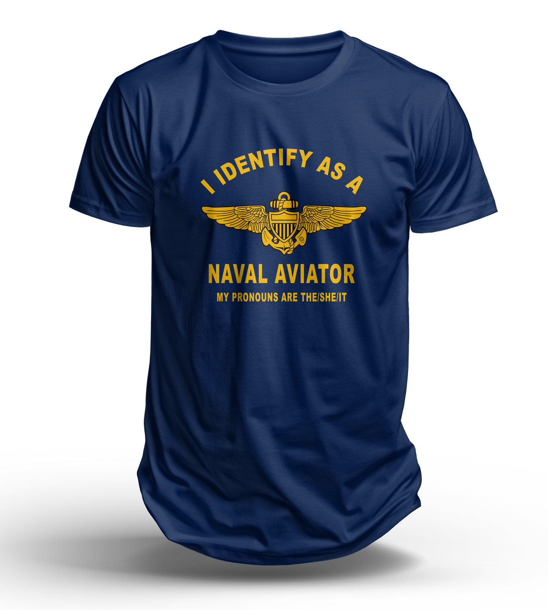 I Identify as a Naval Aviator" Black T-Shirt - Show Your Aviation Pride - Shop at Hippy's Goodness